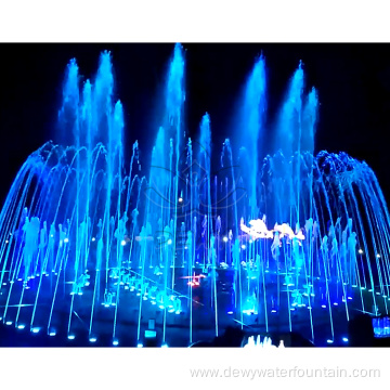 Outdoor large square park landscape music dancing fountain